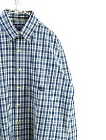 【中古】Ralph Lauren ラルフローレン　CHAPS　L/Sボタンダウンシャツ　チェック柄　Lサイズ　長袖