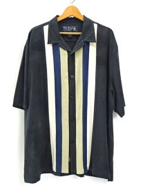 【中古】古着 Nat Nast オープンカラー シルク シャツ 半袖 S/S USED ユーズド メンズ トップス 半袖シャツ ブラック系