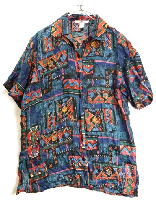 楽天市場】【中古】古着 STUNT 総柄 シルク シャツ 半袖 S/S 古着系 