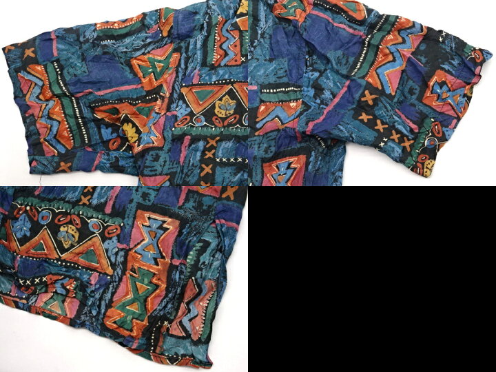 楽天市場】【中古】古着 STUNT 総柄 シルク シャツ 半袖 S/S 古着系 