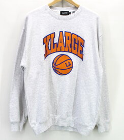【中古】X-LARGE エクストララージ スウェット カレッジロゴ サイズM グレー