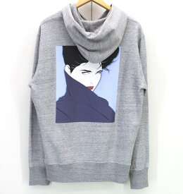 【中古】HUF ハフ × Patrick Nagel パトリックナゲル パーカー サイズM グレー