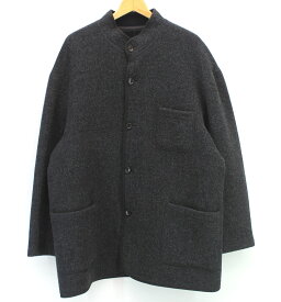 【中古】Papas パパス ノーカラーメルトンジャケット D0414FJM42 サイズL グレー