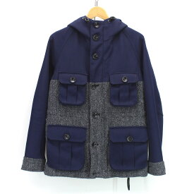 【中古】Duffers ダッファーズ × Harris Tweed ハリスツイード マウンテンパーカー ジャケット DF-Q9-45553 サイズM ネイビー系 グレー系
