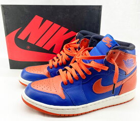 【中古】NIKE ナイキ AIR JORDAN1 RETRO HIGH OG KNICKS ジョーダン ニックス 555088-407 27.0cmブルー系