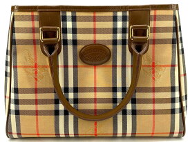 【中古】BURBERRY バーバリー ノバチェック シャドーホース トートバッグ ハンドバッグ