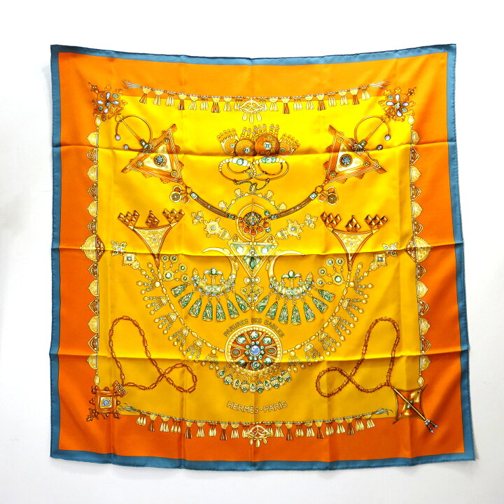 楽天市場】【中古】HERMES エルメス スカーフ カレ 90 PARURES DES  
