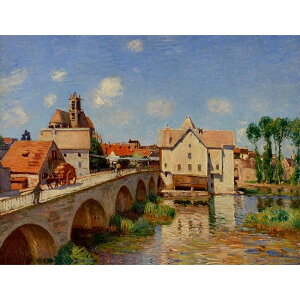 モレの橋 【15号】 アルフレッド・シスレー 【 額縁が選べる 額入り 複製画 絵画 】