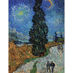 糸杉と星の見える道 【20号】 フィンセント・ファン・ゴッホ 【 額縁が選べる 額入り 複製画 絵画 】