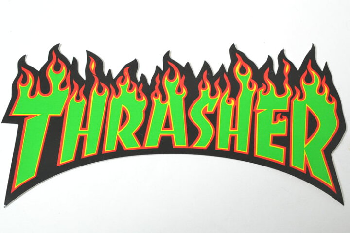 楽天市場 Thrasher Sticker スラッシャー ステッカー ファイヤーロゴ グリーン中 Honey ハニー