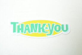 THANK YOU STICKER サンキュー ステッカー 黄色 緑 文字