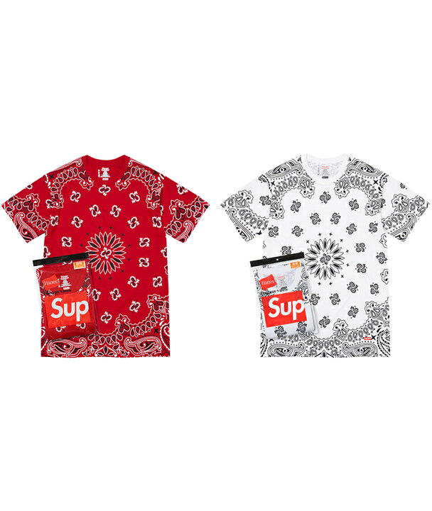 楽天市場】Supreme/Hanes Bandana Tagless Tees(2Pack) シュプリームx 