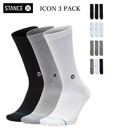 【4カラー】STANCE ICON 3 PACK Socks スタンス アイコン3パック ソックス ユニセックス メンズ レディース 靴下 ストリート スケーター スケート バスケット icon3pack