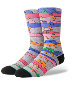 STANCE スタンス Socks ソックス STUCK IN THE TRAFFIC メンズ グレー 靴下 ストリート スケーター スケート バスケット stuckinthetraffic