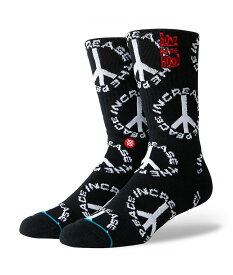 STANCE IN CREASE THE PEACE Socks スタンス イン クリース ザ ピース ブラック 黒 靴下 ストリート スケーター スケート バスケット increasethepeace