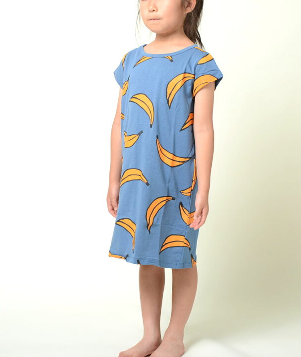楽天市場 子供服 ベビー服 バナナ柄 ワンピース チュニック ブルー ベビー Kids キッズ コットン お出かけ シンプル カジュアル ベーシック誕生日 プレゼント Honey ハニー
