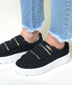 PUMA PLATFORM TRACE STRAP WMNS プーマ プラットフォーム トレース ストラップ ウィメンズ ブラック スウェード レディース 366709-02