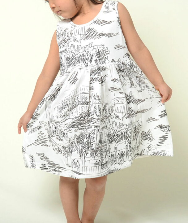 楽天市場 Jim Thompson ジム トンプソン レストラン柄 デッサン柄 らくがき風 ワンピース ホワイト ベビー Kids キッズ 子供服 2歳 3歳 4歳 5歳 女の子誕生日 プレゼント Honey ハニー