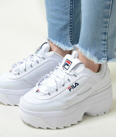 FILA DISRUPTOR2 WEDGE フィラ ディスラプター2 ウェッジ ホワイト 厚底 プラットフォーム 白 レディース スニーカー f0425-0125