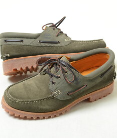 Timberland AUTHENTIC 3 EYE HANDSEWN BOAT SHOE ティンバーランド オーセンティック スリー アイ ハンドソーン モカシン シューズ スニーカー ダークグリーン 緑 スエード メンズ tb0a2aa3