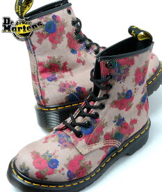 【送料無料】Dr.Martens CASTEL 8HOLE BOOT BEIGE ドクターマーチン カステル 8ホール ブーツ ベージュ 花柄 レディース