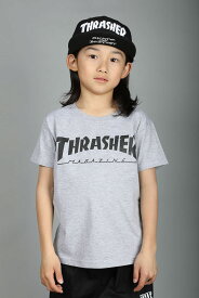 【100-160サイズ】THRASHER TEE スラッシャー Tシャツ ティシャツ 半袖 グレー ベビー baby キッズ kids 子供服 THRASHER ロゴ 19a465-42-gry 誕生日 プレゼント