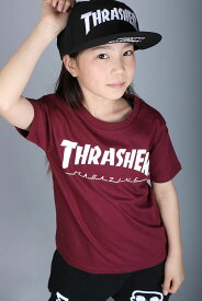 【100-160サイズ】THRASHER TEE スラッシャー Tシャツ ティシャツ 半袖 バーガンディ ベビー baby キッズ kids 子供服 THRASHER ロゴ 19a465-42-red 誕生日 プレゼント