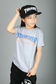 【100-160サイズ】THRASHER TEE スラッシャー Tシャツ ティシャツ 半袖 グレー ベビー baby キッズ kids 子供服 THRASHER ロゴ 19a466-42-gry 誕生日 プレゼント