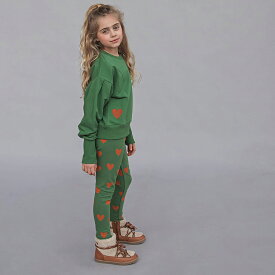 CarlijnQ カーラインク トレーナー スエット hearts - girls sweater organic KIDS キッズ 子供 オーガニックコットン 海外ブランド オランダ ヨーロッパ グリーン ハート おしゃれ 春秋冬 110cm 120cm 130cm 140cm 150cm 子供服 女の子 サステナブル