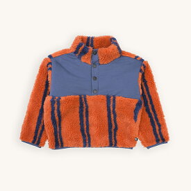 CarlijnQ カーラインク アウター ジャケット stripe koi - kids sweater　KIDS キッズ 子供 海外ブランド オランダ ヨーロッパ ブラウン アウター おしゃれ 春秋冬 110cm 120cm 130cm 140cm 150cm 子供服 女の子 男の子 ユニセックス サステナブル もこもこ