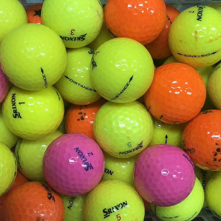 ロストボール スリクソン 各種混合 カラーボール 50個 Bランク ゴルフボール 中古 エコボール ゴルフ ロスト セット 大量 色付き  カラー 混合 50球 SRIXON 送料無料 ＥＣＯボール