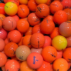 ロストボール ブランド混合 オレンジ 100個 Bランク ゴルフボール 中古 エコボール ゴルフ ロスト セット 大量 色付き カラー 100球 送料無料