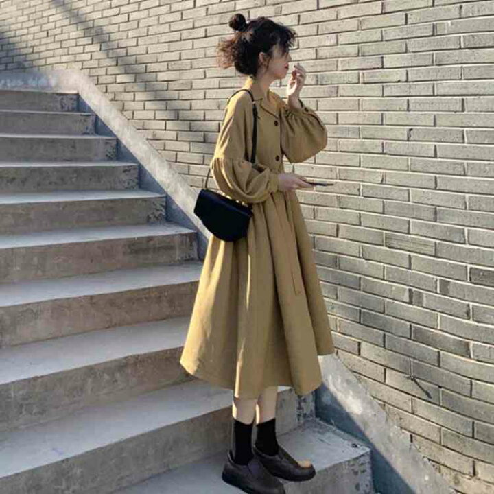 楽天市場】シャツワンピース コートワンピース トレンチコート 開襟  