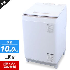 【中古】 東芝 洗濯機 ZABOON 縦型全自動 AW-BK10SD8 (10.0kg/グランホワイト) ウルトラファインバブル洗浄W ガラストップデザイン (2019年製)○737h09