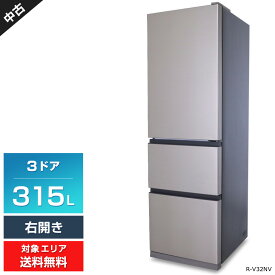 【中古】 日立 冷蔵庫 3ドア 315L R-V32NV (右開き/シャンパン) うるおいチルドルーム まんなか野菜室 節電モード (2021年製)○799h09