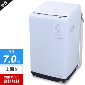 【中古】 日立 洗濯機 ビートウォッシュ 縦型全自動 BW-V70J (7.0kg/ホワイト) ナイアガラビート洗浄 エアジェット つけおきプラス (2023年製)○803h18