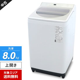 【中古】 パナソニック 洗濯機 縦型全自動 NA-FA80H7 (8.0kg/ホワイト) 泡洗浄＆パワフル立体水流 エコナビ搭載 (2020年製)○808h15