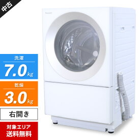 【中古】 パナソニック ドラム式洗濯機 Cuble NA-VG720R 洗濯乾燥機 (洗7.0kg/乾3.0kg) 温水泡洗浄W インバーター 自動槽洗浄 (右開き/2018年製)○813h15
