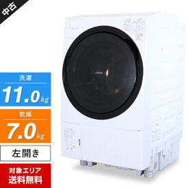 【中古】 東芝 ドラム式洗濯機 ZABOON TW-117A7 洗濯乾燥機 (洗11.0kg/乾7.0kg) ザブーン洗浄 ふんわリッチ乾燥 自動お掃除 (左開き/2018年製)○828h09
