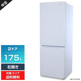 【中古】 ハイセンス 冷蔵庫 2ドア 175L HR-D1701W (右開き/ホワイト) 直冷式 3段引き出し式フリーザー 強化ガラス棚 (2021年製)○829h06