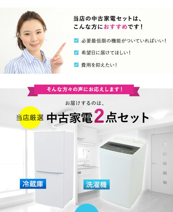 リサイクル家電セット（冷蔵庫＋洗濯機）30日間の動作保証付き!(^^)!