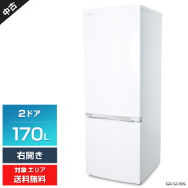 【中古】 東芝 冷蔵庫 2ドア 170L GR-S17BS (右開き/セミマットホワイト) 耐熱トップテーブル 3段ガラス棚 LEDブライト照明 抗菌脱臭フィルター (2020~2021年製)○124h01