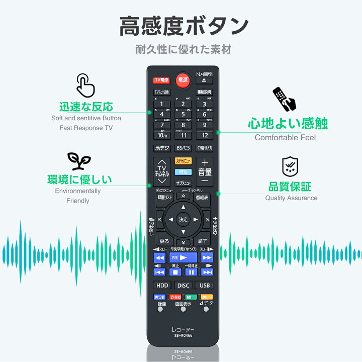 楽天市場】ブルーレイレコーダー リモコン SE-R0466 Toshiba 代用 東芝 