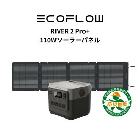 EcoFlow ポータブル電源 ソーラーパネル セット RIVER 2 Pro 768Wh + 110W リン酸鉄 長寿命 大容量 1.2hフル充電 蓄電池 発電機 バッテリー 太陽光発電 車中泊 停電対策 防災グッズ アウトドア キャンプ 節電 エコフロー