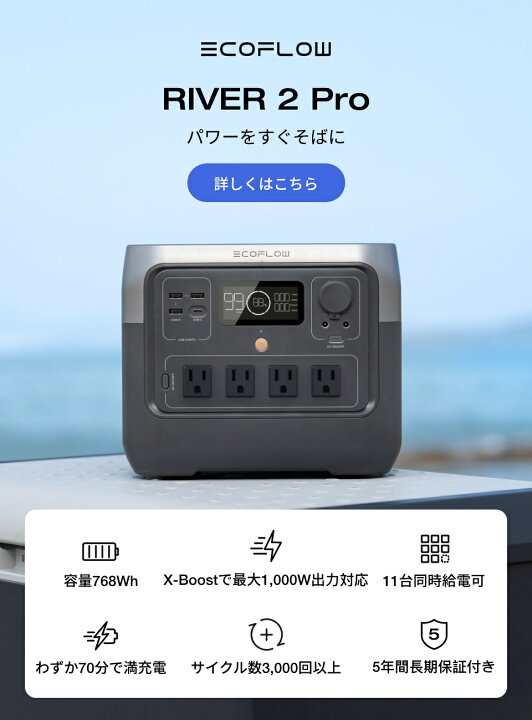 楽天市場】EcoFlow ポータブル電源 ソーラーパネル セット RIVER 2 Pro 
