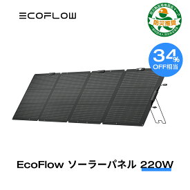 【34%OFF相当!クーポン併用で45,510円!3/29から】EcoFlow ソーラーパネル 220W 片面 ソーラー充電器 太陽光発電 太陽光パネル ソーラーチャージャー 200W 折り畳み 25% 高変換効率 IP68 薄型 コンパクト 車中泊 キャンプ 停電対策 エコフロー