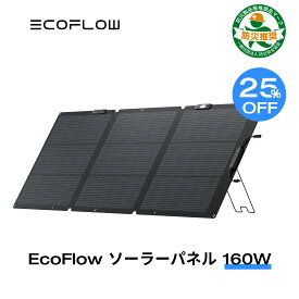 【クーポン利用で32,175円!4/27まで】EcoFlow ソーラーパネル 160W Gen2 ソーラー充電器 太陽光発電 太陽光パネル ソーラーチャージャー 折り畳み 25%高変換率 ポータブル電源 蓄電池 IP68 防水防塵 コンパクト 車中泊 キャンプ 節電 停電 防災 台風 エコフロー