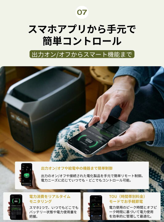 楽天市場】56分フル充電 EcoFlow ポータブル電源 DELTA 3 1024Wh リン 