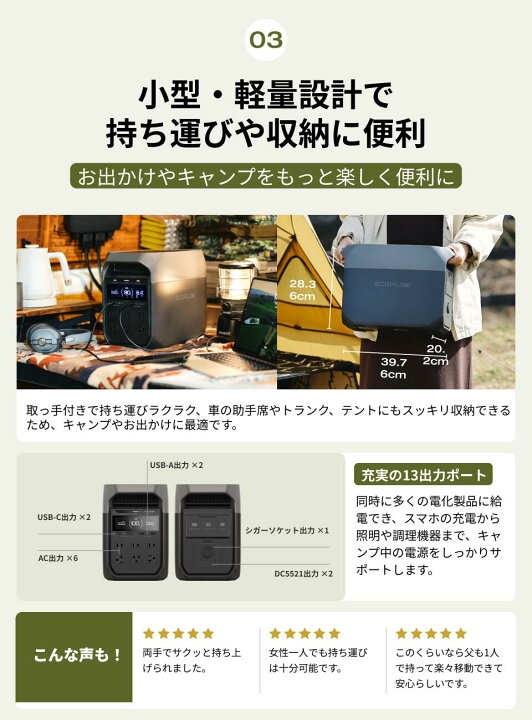 楽天市場】【クーポン利用で86,350円】EcoFlow ポータブル電源 