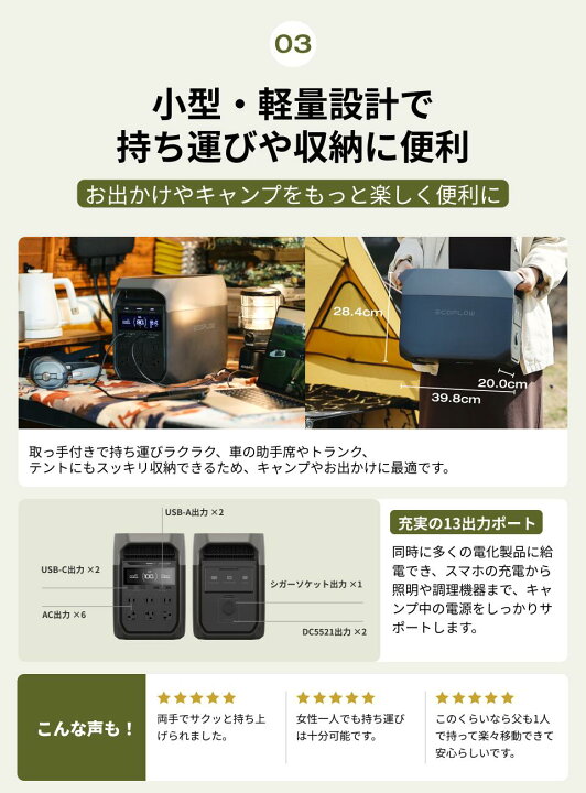 ecoflow EFDELTA1000 200W折り畳みソーラーパネルセット